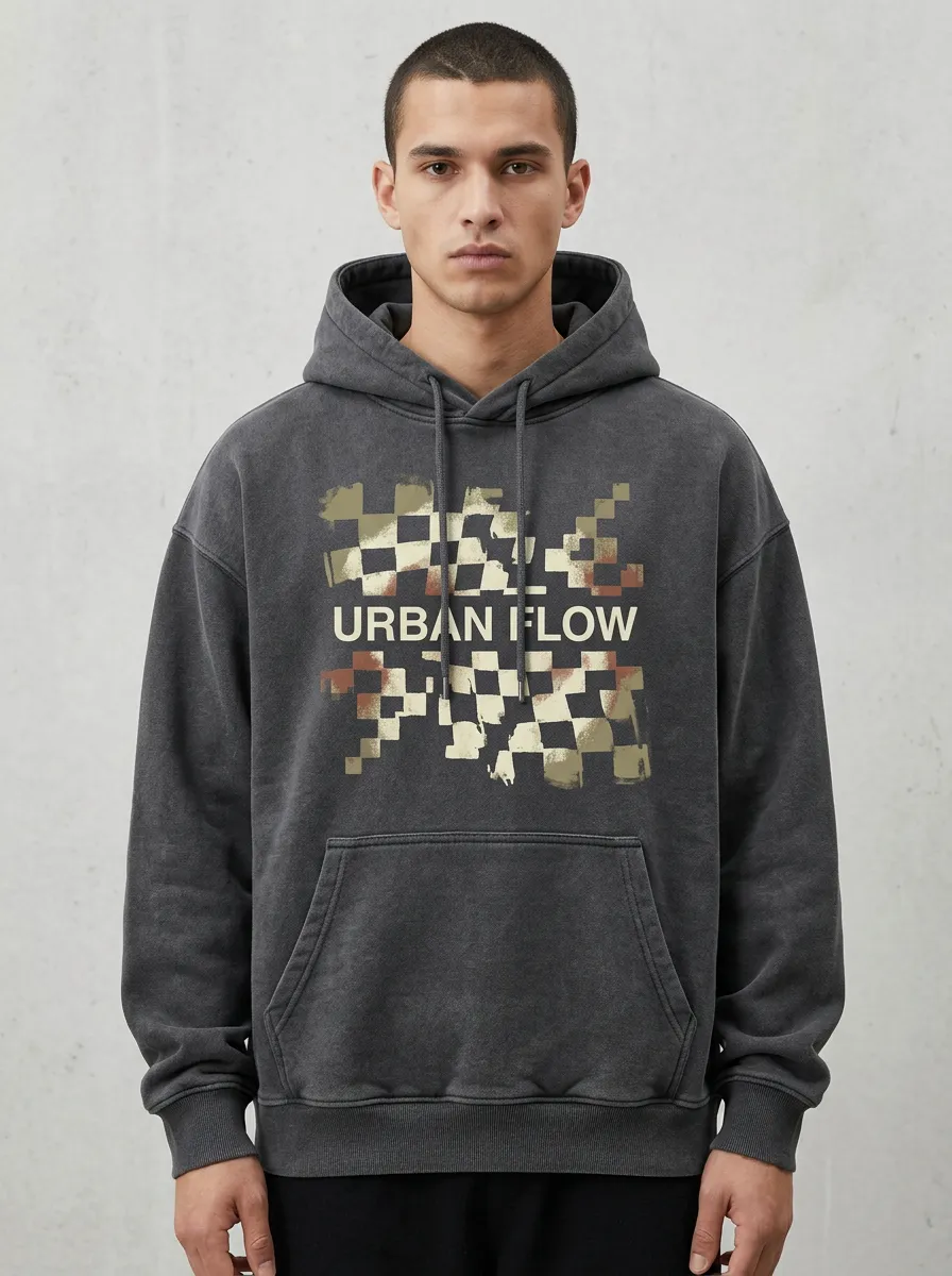 Camo Checkered Men's Graphic Hoodie