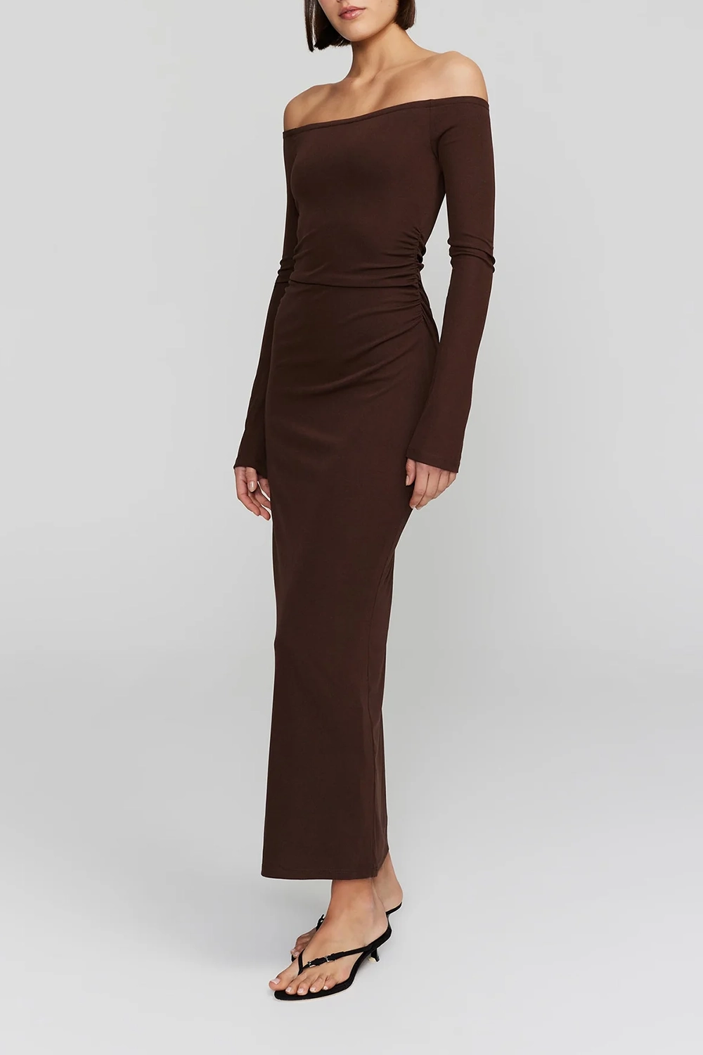 Off - Shoulder Long - Sleeve Maxi Dress