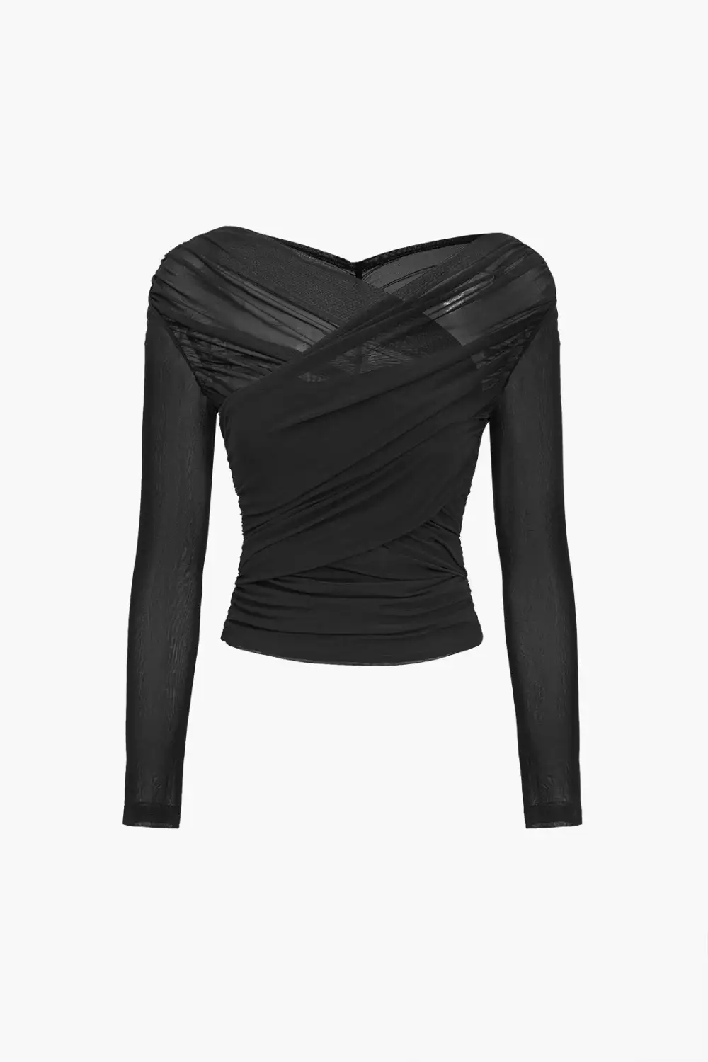 Draped Tulle Detail Top