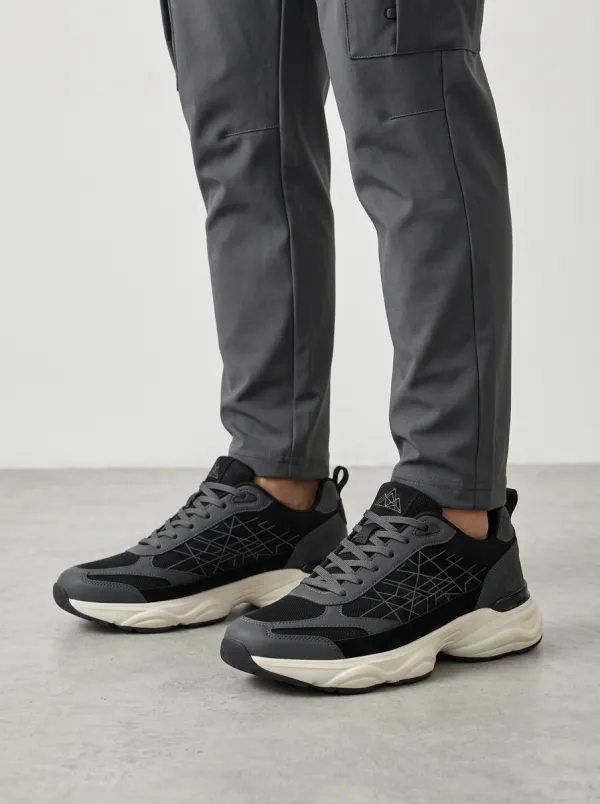 Men's Off-White Geometric Mountain Athletic Sneakers