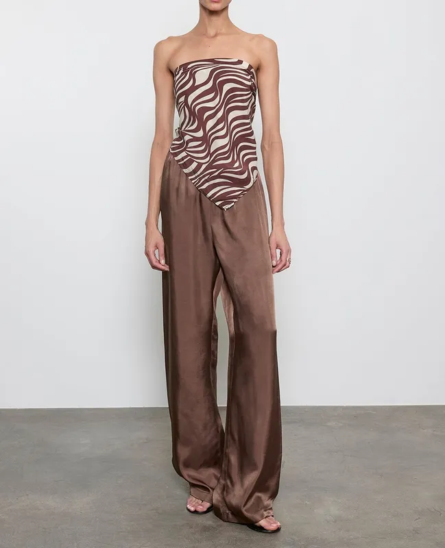 Print Scarf Top Wave Print