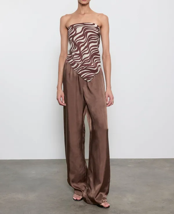 Print Scarf Top Wave Print