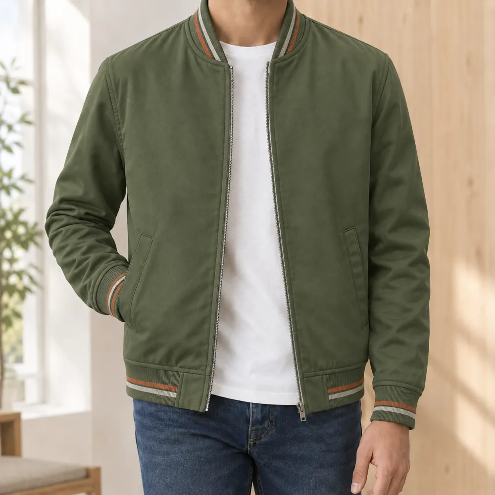 Striped Bomber Jacket