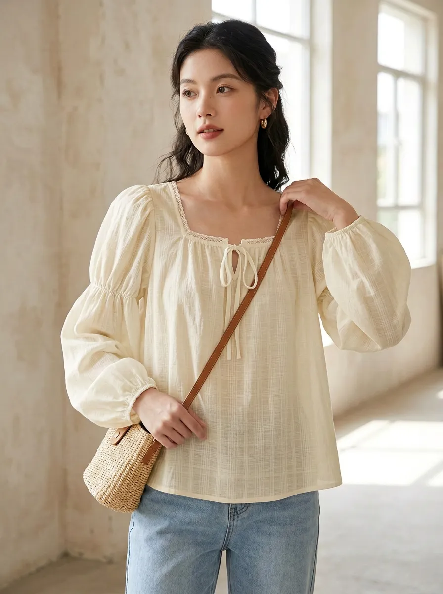 Modern Refined Women's Puff-Sleeve Blouse