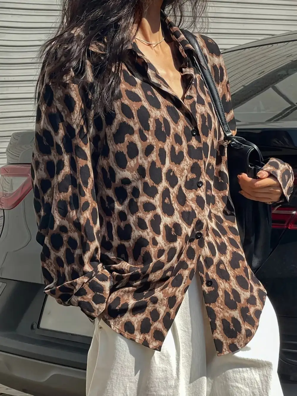 Leopard Print Button Down Shirt