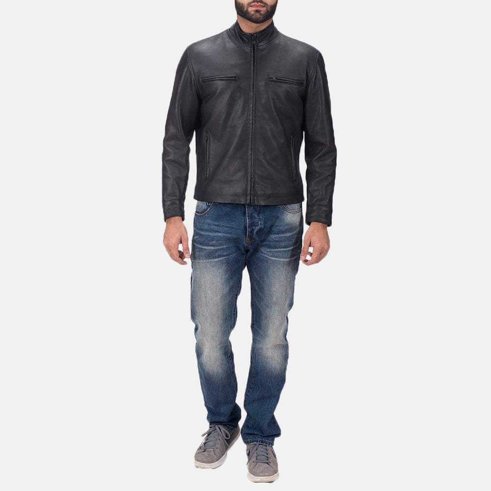 Men's Layered Biker Leather Jacket