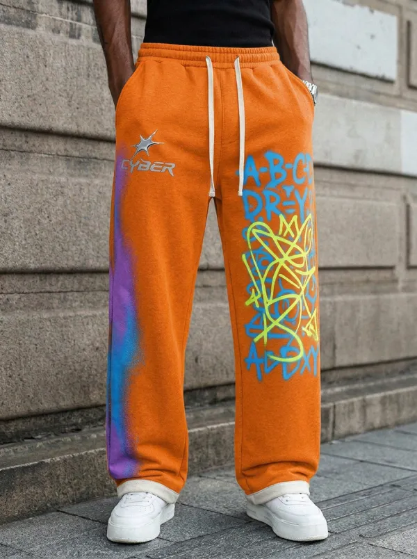 Unisex Statement Streetwear Graffiti Sweatpants
