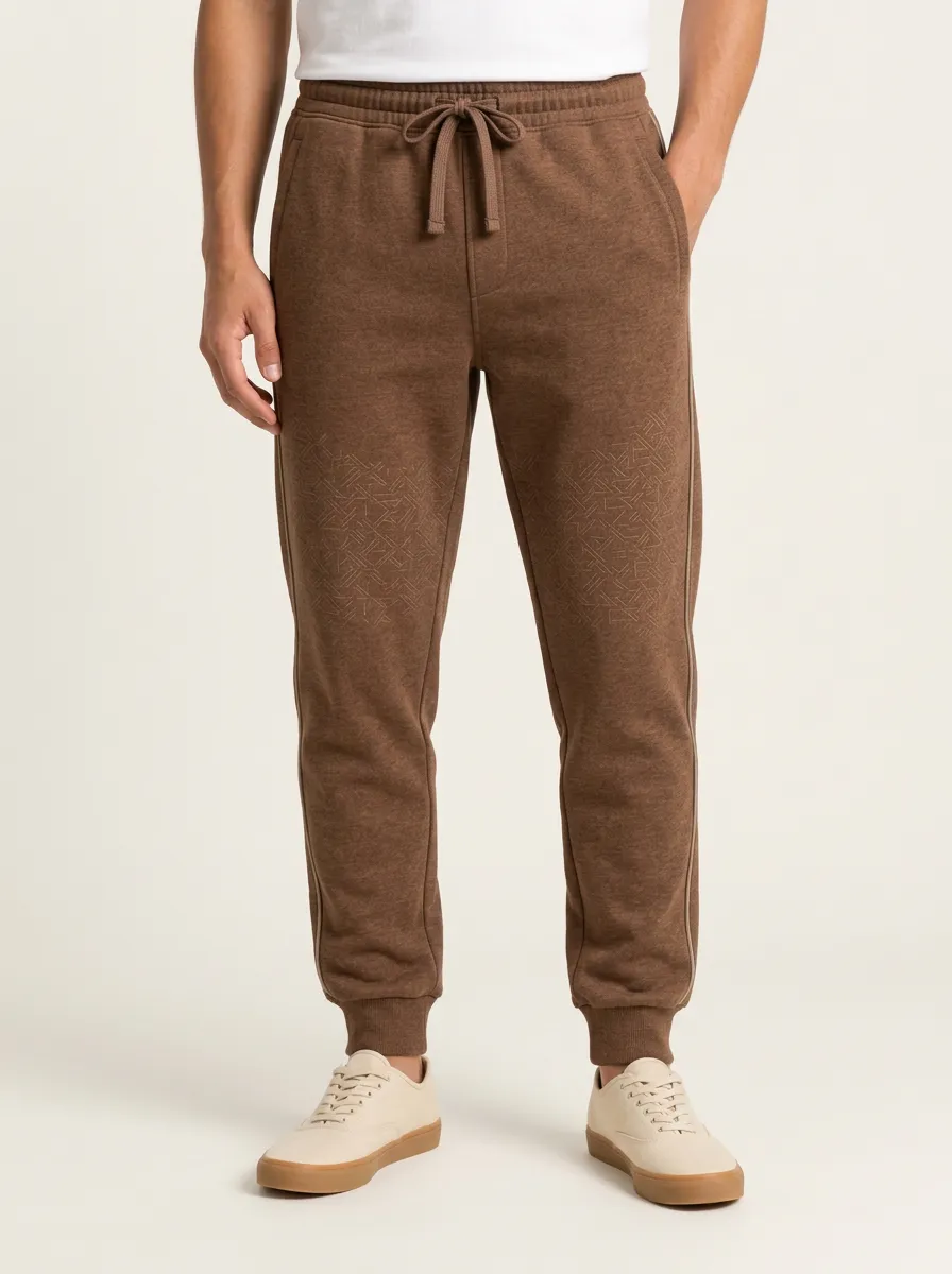 Gender Neutral Geometric Print Drawstring Joggers with Relaxed Styling
