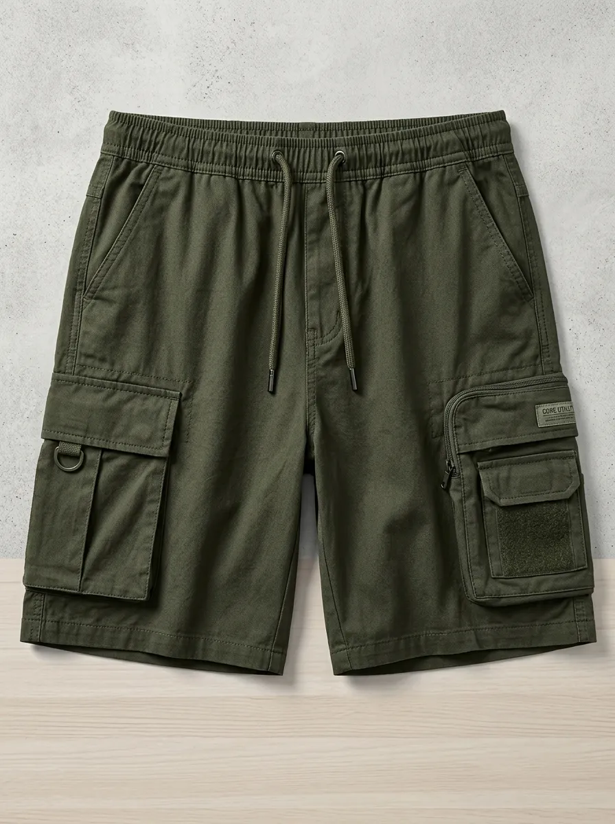 Pocket Drawstring Cargo Shorts