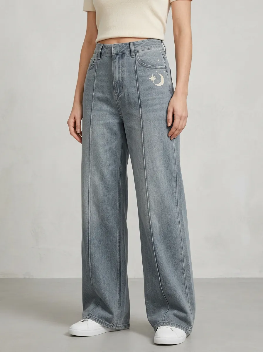 Women's Wide Leg Casual Denim Jeans