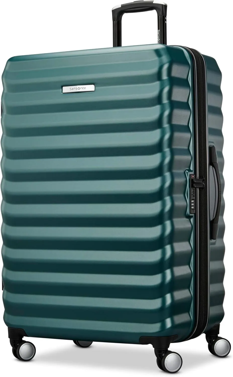 Samsonite Hard-Sided 28-Inch Lightweight Checked Large Expandable Element Suitcase: Durable, 360° Spinner Wheels, Adjustable Telescopic Handle, TSA-Approved Lock - Alpine Black