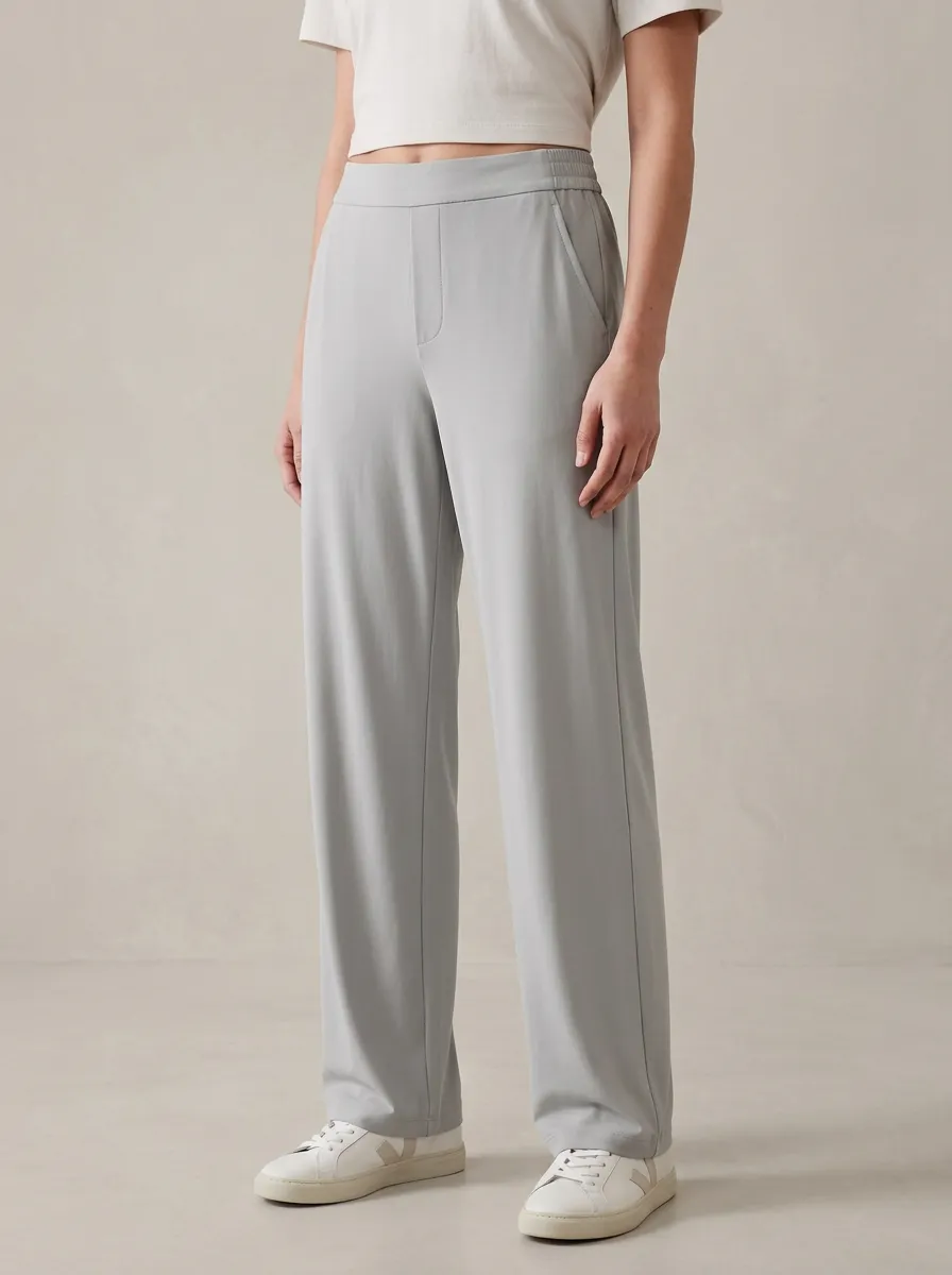 Women's Ice Silk Elastic-Waist Minimalist Casual Pants