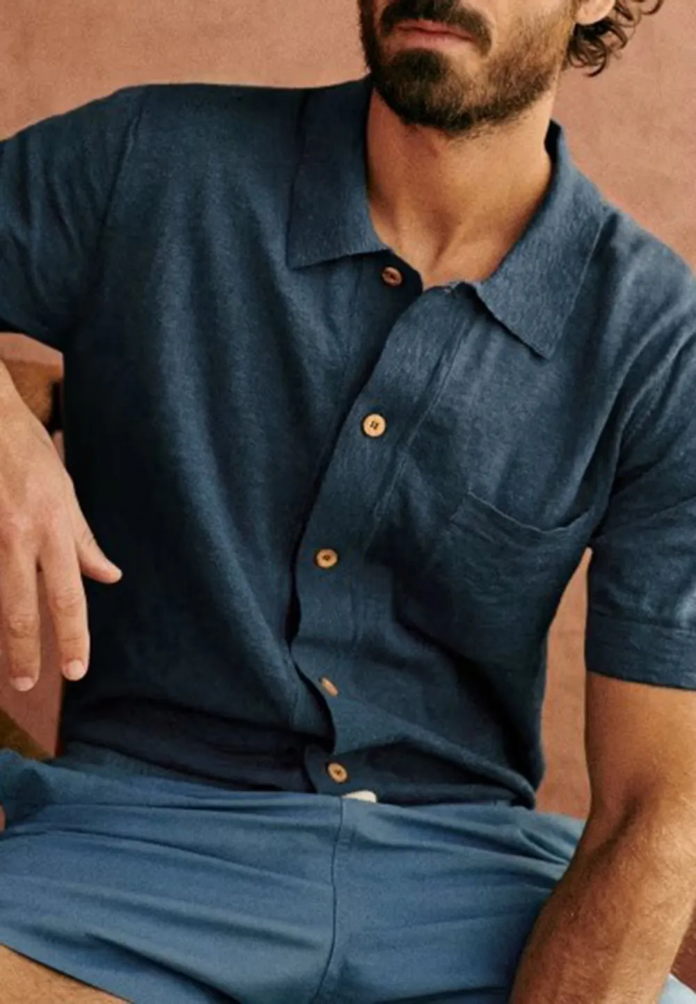 Burgundy Patch Pocket Short Sleeve Camp Shirt