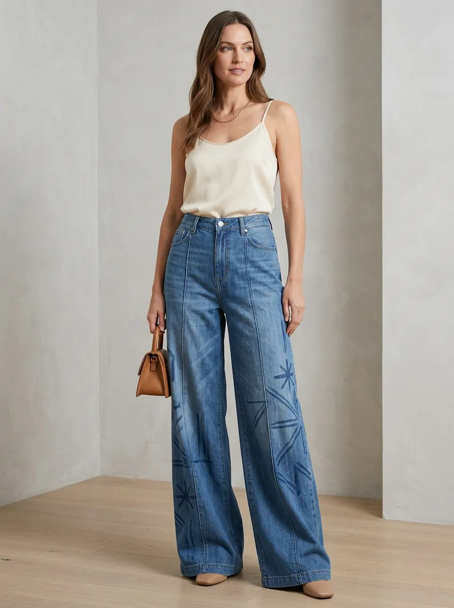 Women's Wide Leg Denim Jeans