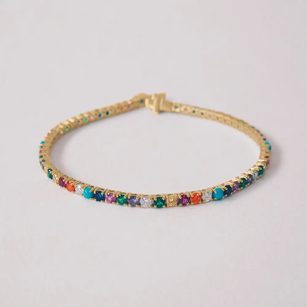 Diamond Sapphire Rainbow Bracelet