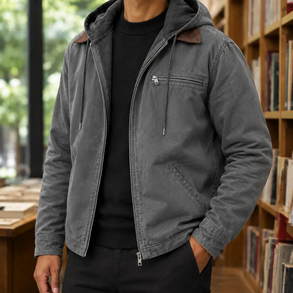 Fleece-Lined Hooded Jacket