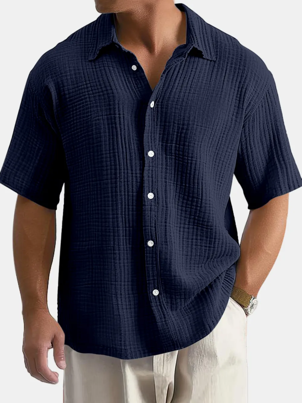Textured Short Sleeve Shirt