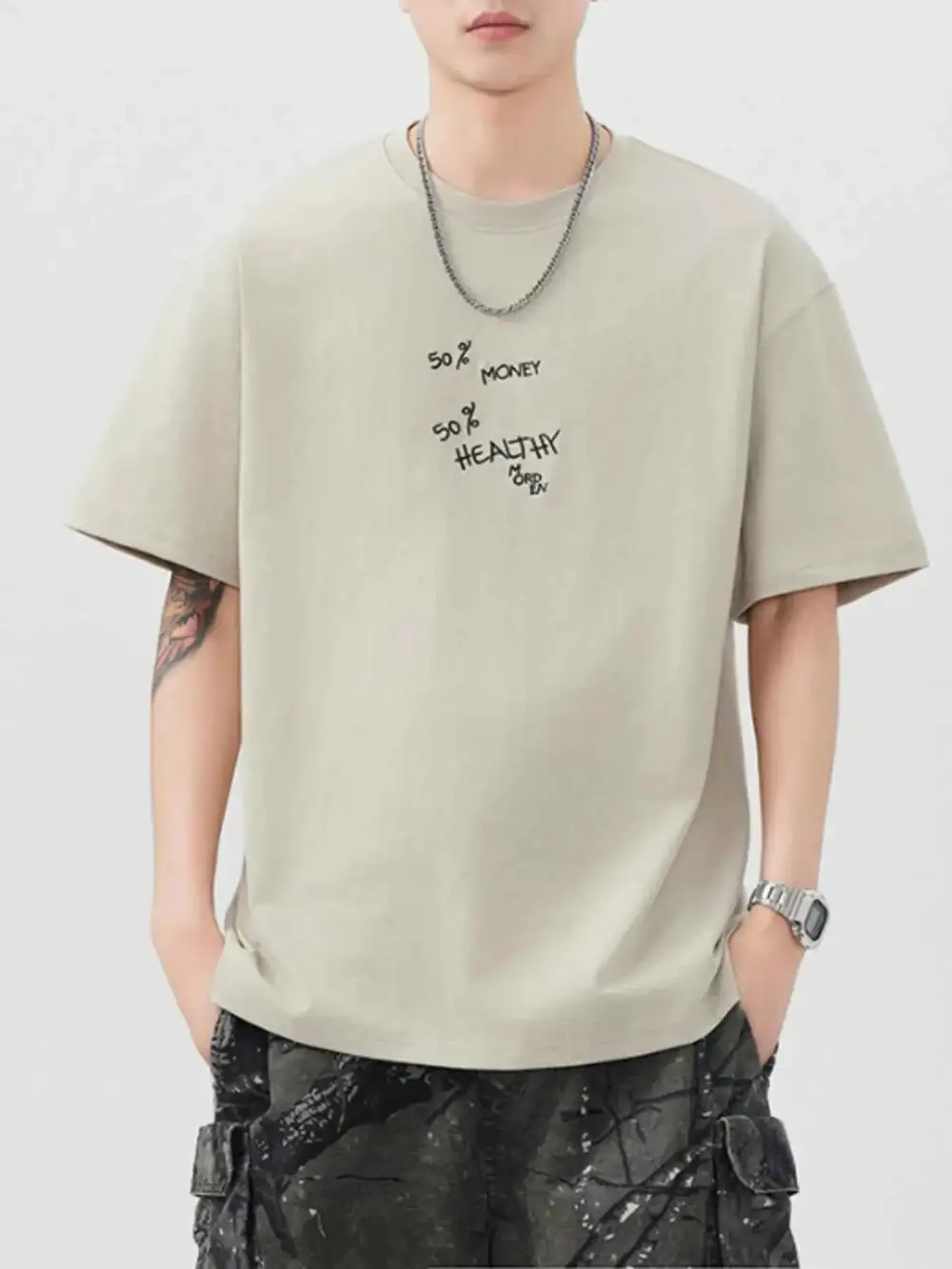 Casual Letter Round Neck Short Sleeve T-Shirt