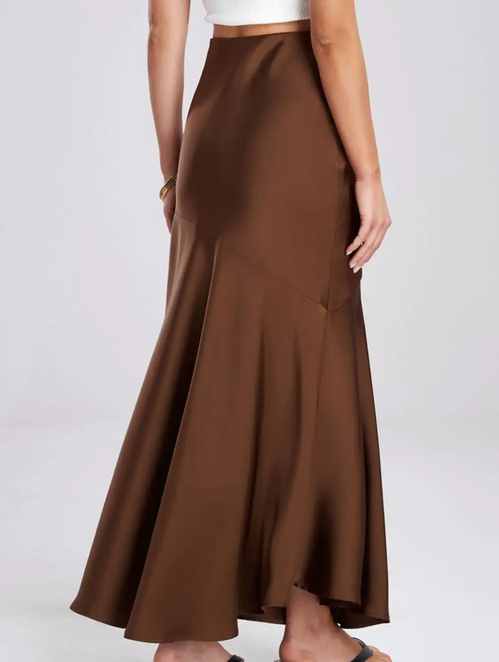 Elastic Waist High Waist Midi Skirt