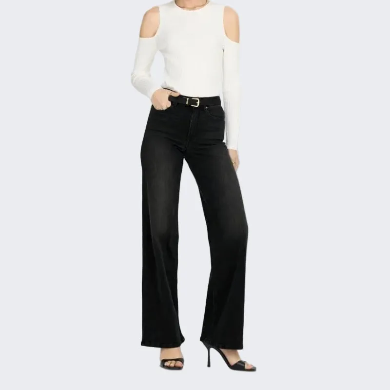 Classic Wide-Leg Ankle-Length High-Waist Women's Jeans