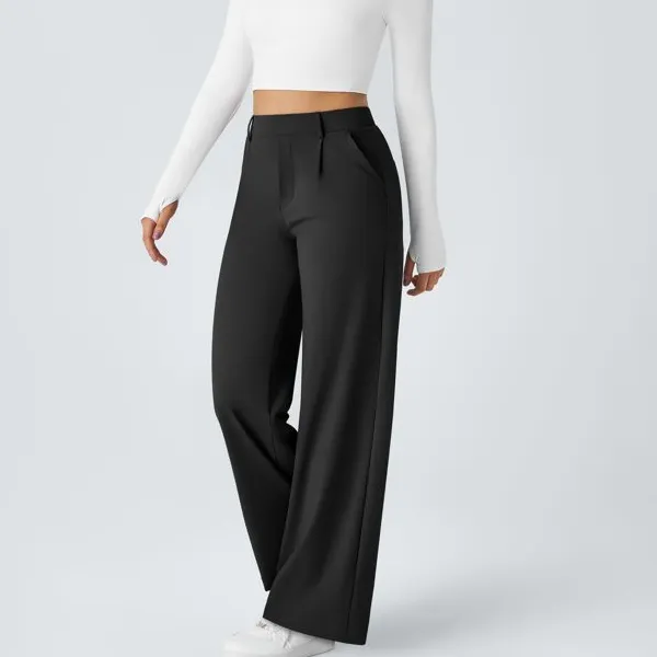 Straight Leg High Waist Trousers