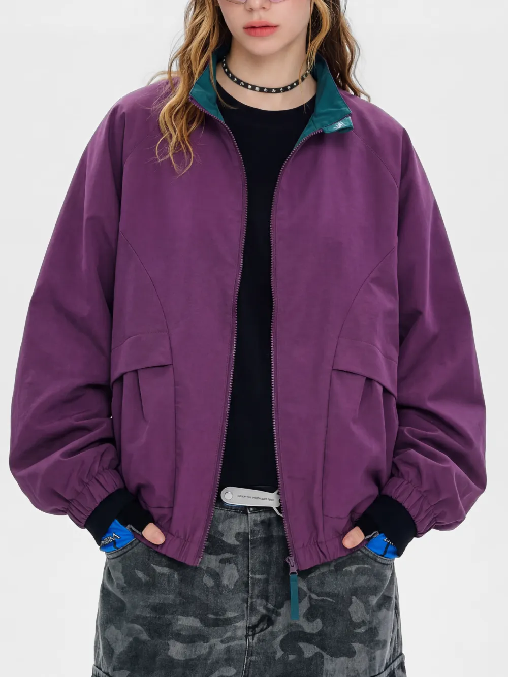 Alpine Utility Wind Resistant Stand Collar Color Block Outdoor Utility Jacket