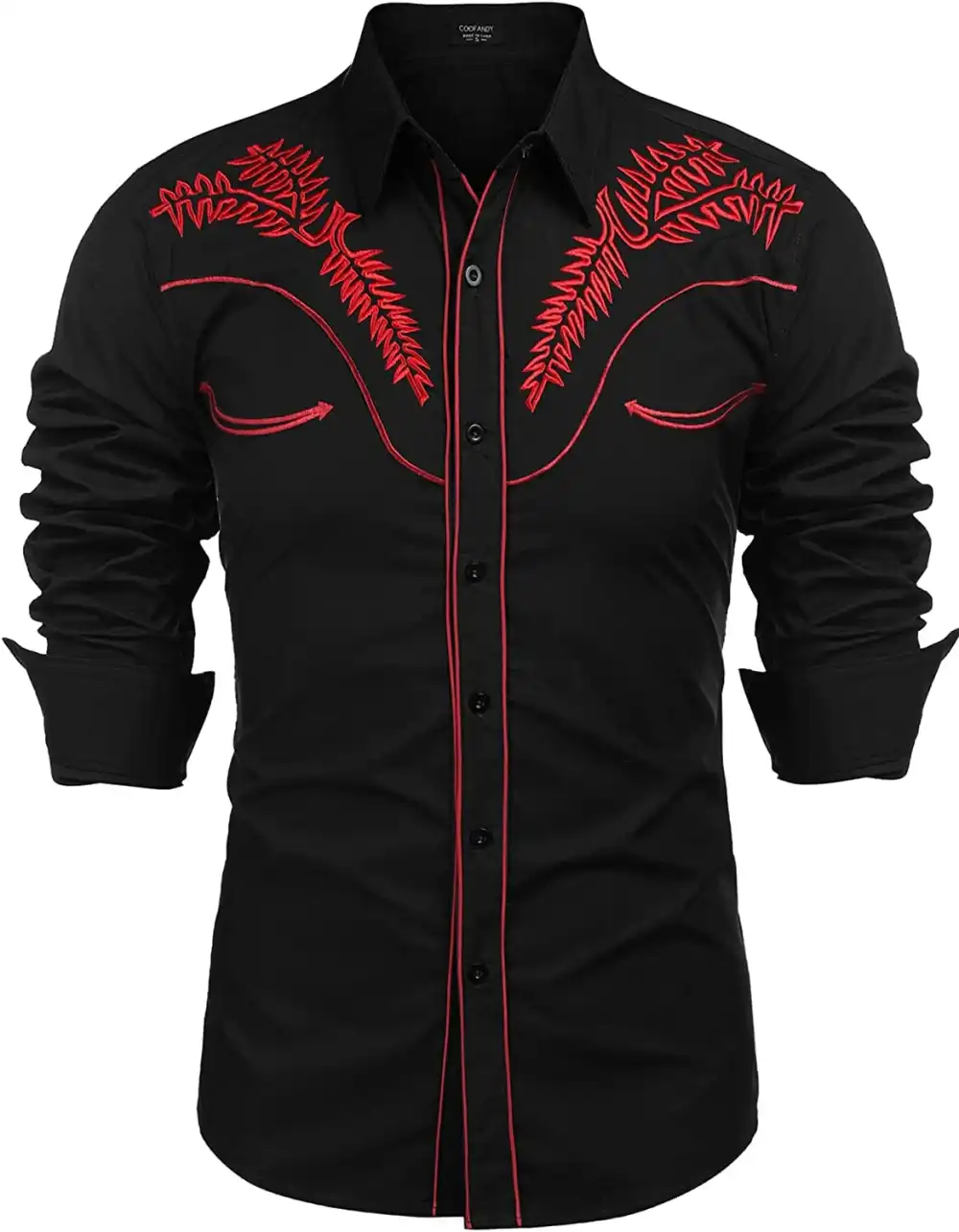 Embroidered Button Down Dress Shirt