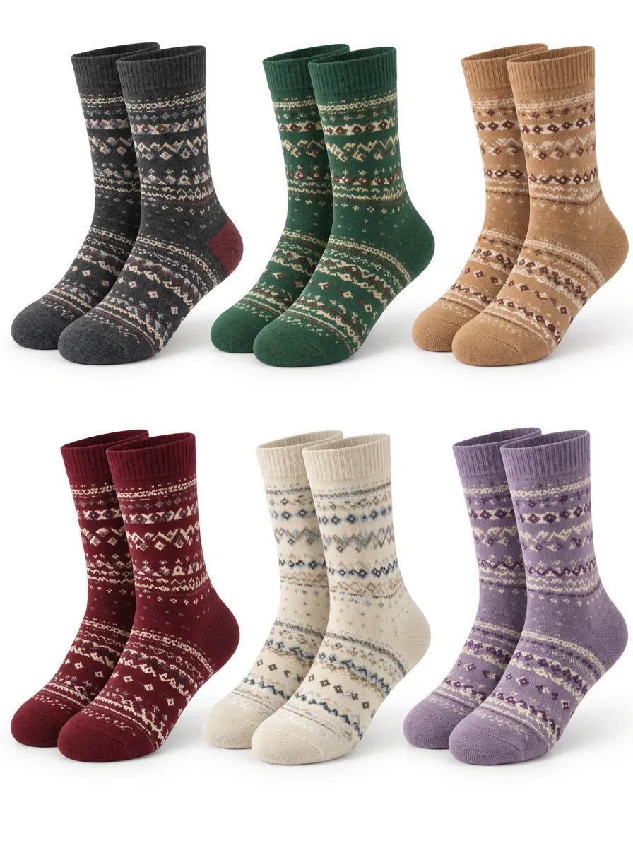 Everyday Socks Set with Nordic Inspired Motifs