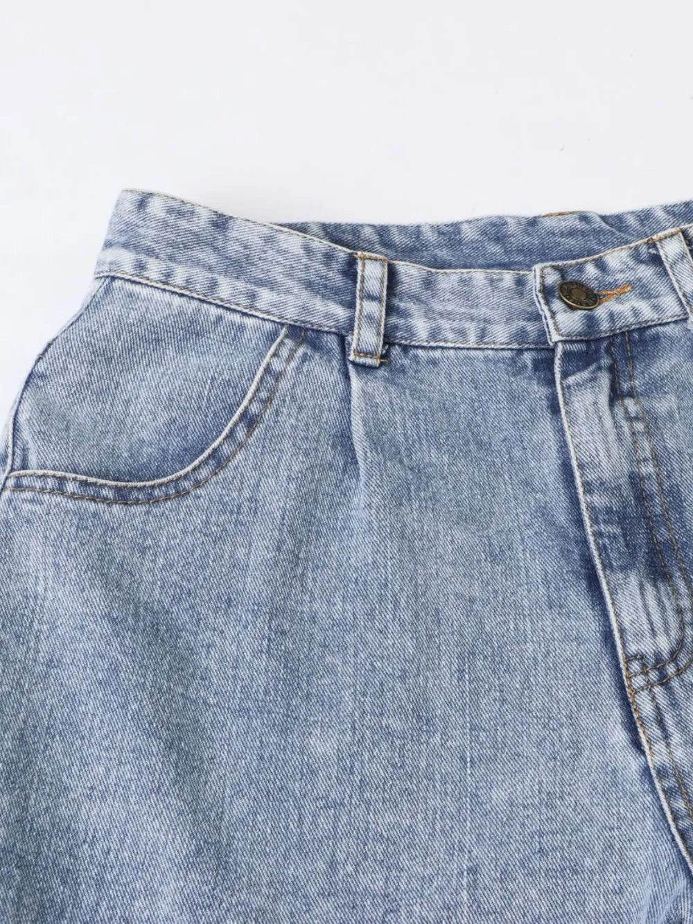 Relaxed High Waist Straight Leg Denim Jeans
