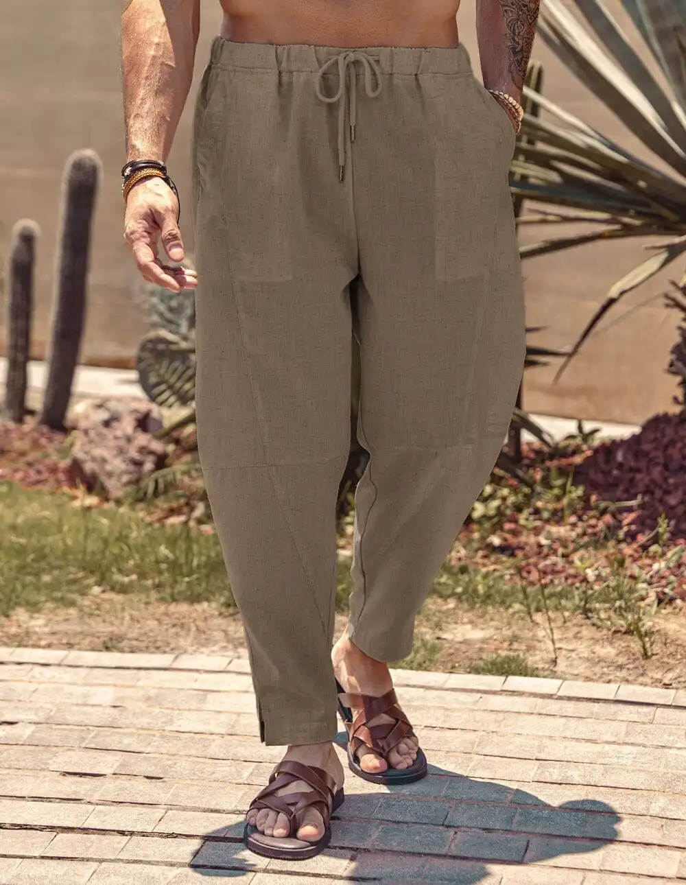 Workwear Drawstring Waist Pants