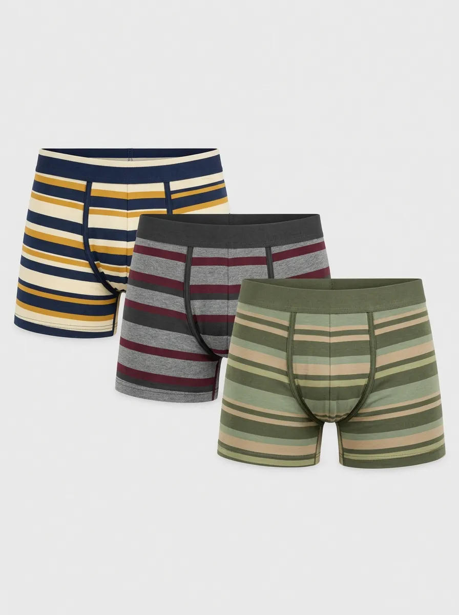 Men's Heritage Multi-Pack Striped Pattern Printed Boxer Briefs