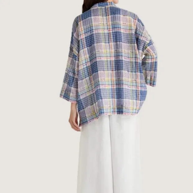 Button-Through Boxy Check Women's Shirt