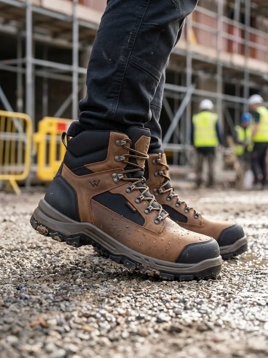 Field-Ready Leather-Look Workwear Men's Waterproof Work Boots