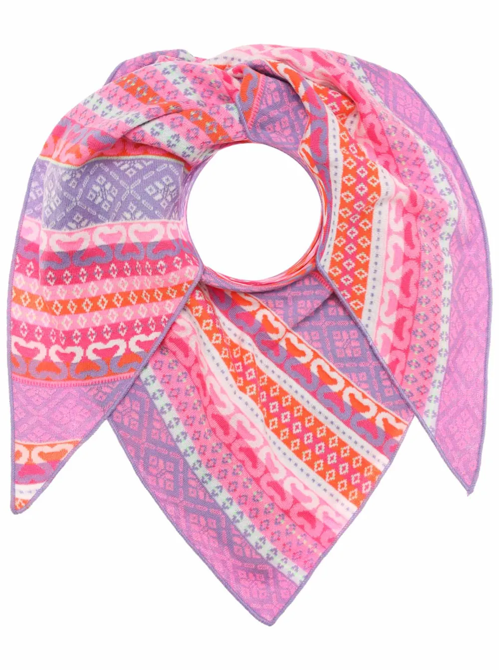Classic Artful Cotton Wool Heart Pattern Fashion Scarf