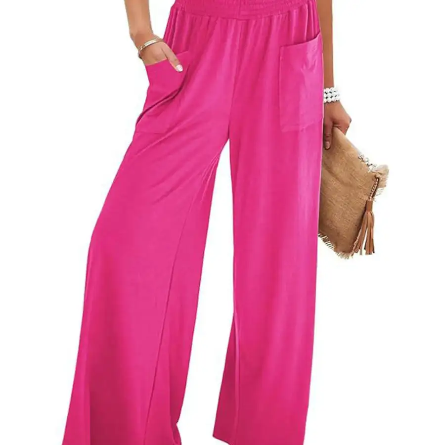 High Waisted Wide Leg Pants with Pockets
