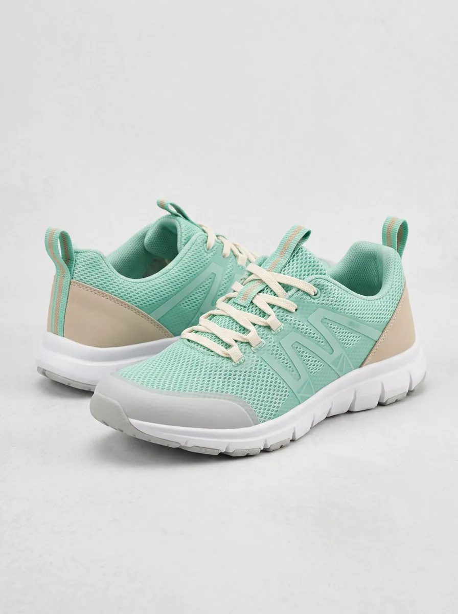 Women's Trailbound Mint Green Mesh Lightweight Printed Sneakers