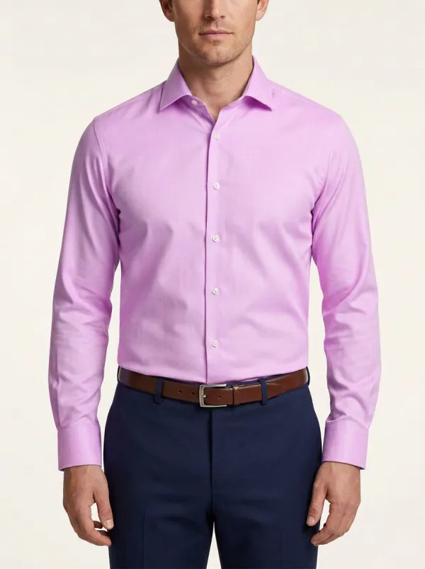 Men's Versatile Long-Sleeve Solid Dress Shirt