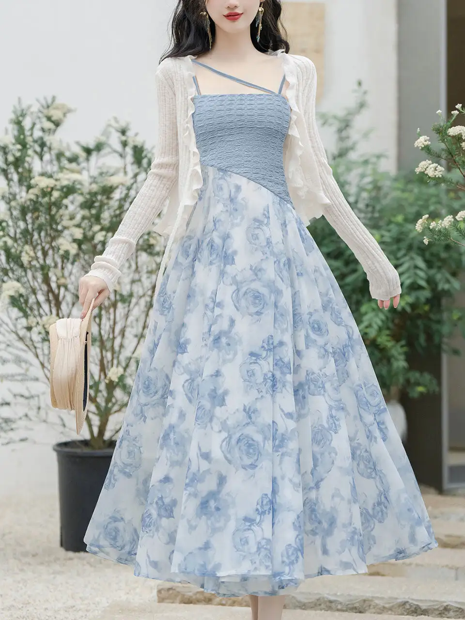 Layered Spaghetti Strap Maxi Dress