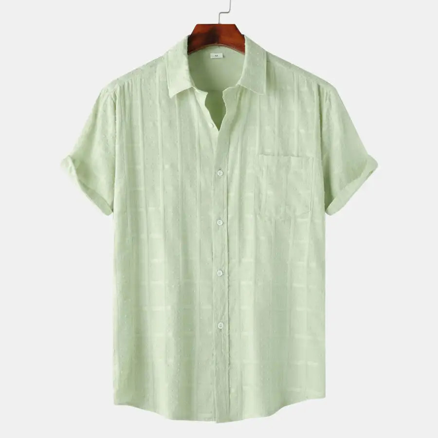 Versatile Men's Casual Short Sleeve Button Down Shirt