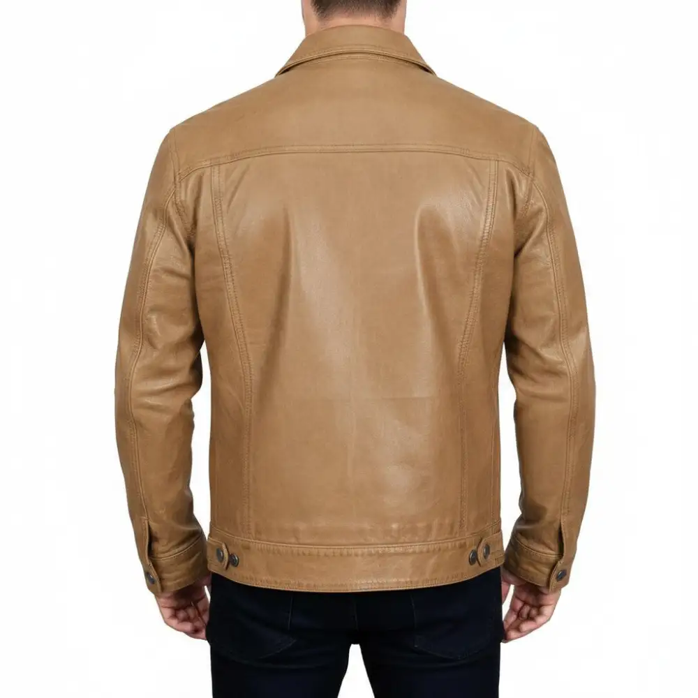 Leather Biker Trucker Multi Pocket Jacket