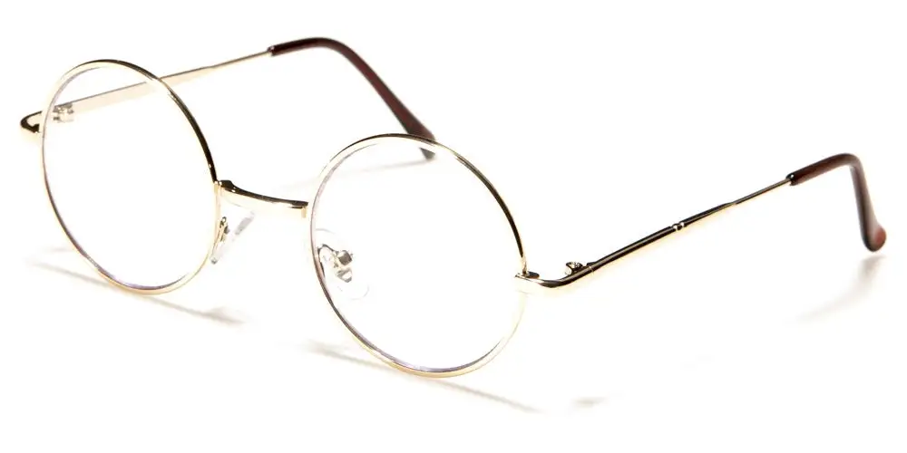 Unisex Clear-Lens Round Sunglasses