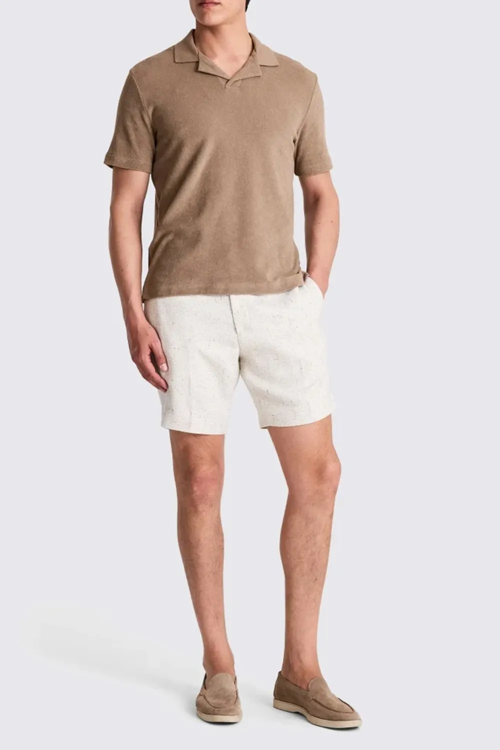 Men'sTaupe Captain-Collar Polo Shirt