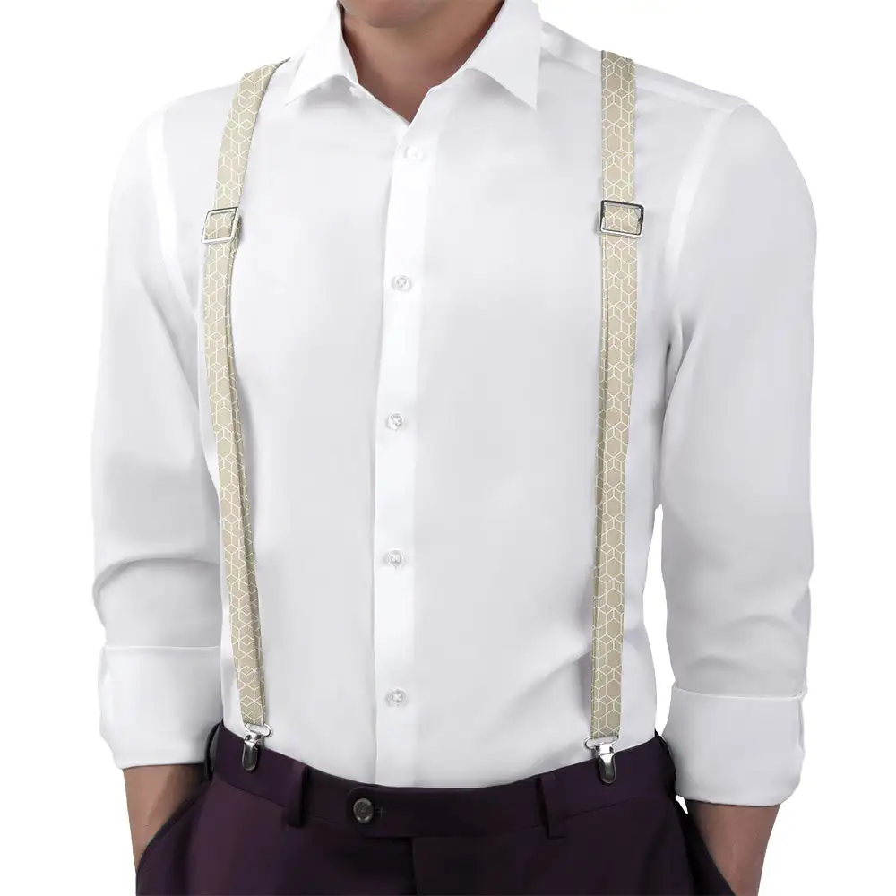 Crystalline Geometric Pattern Suspenders