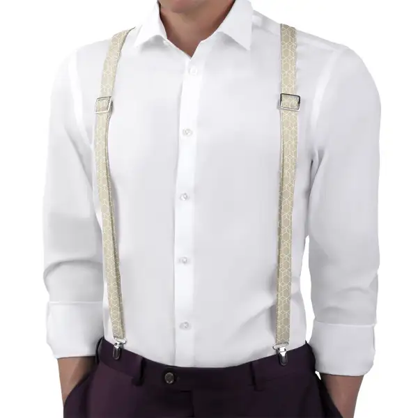 Crystalline Geometric Pattern Suspenders