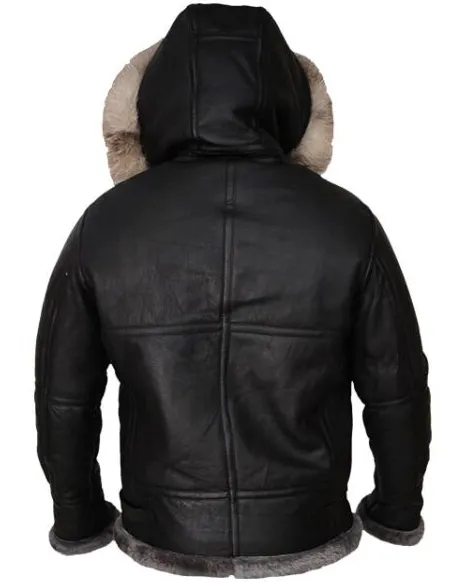 Bomber Parka Shearling Leather Jacket