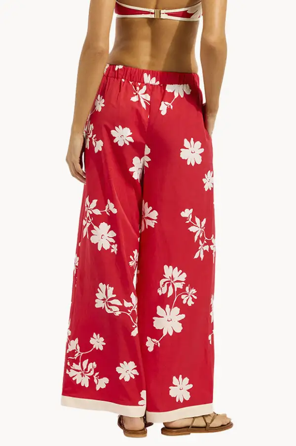 Linen Blend Tie Waist Pants