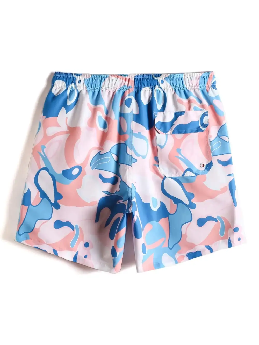 Men's Allover Print Letter Patch Detail Swim Trunks