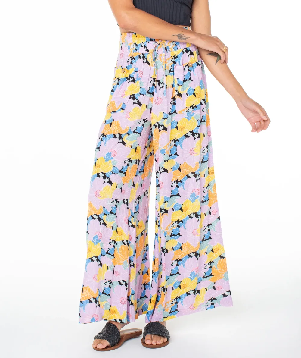 Retro Floral Women's Wide-Leg Pants