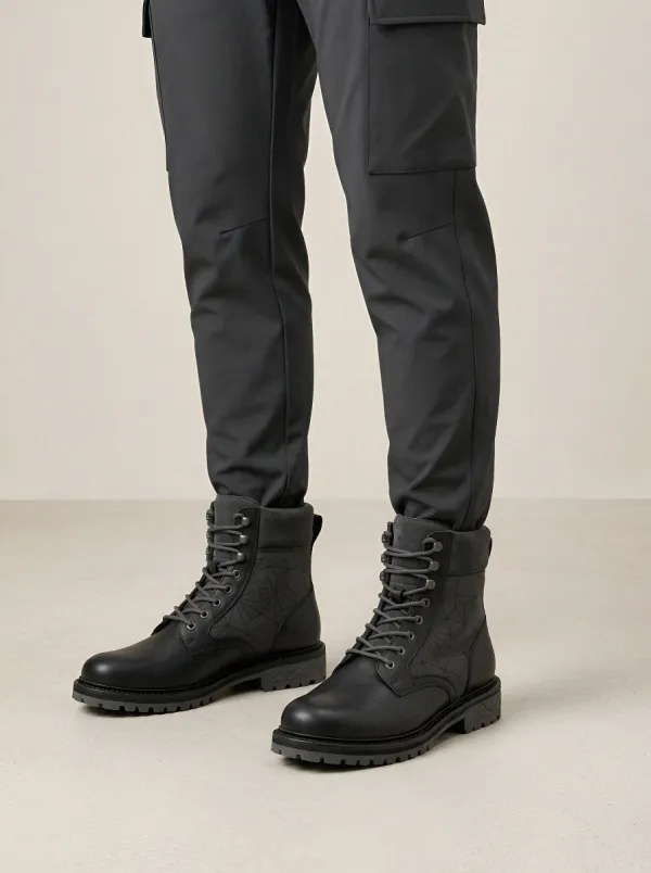 Men's Classic Geometric Pattern Work Boots