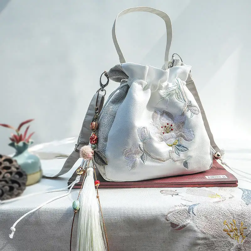 Buddha Stones Embroidered Magnolia Bag